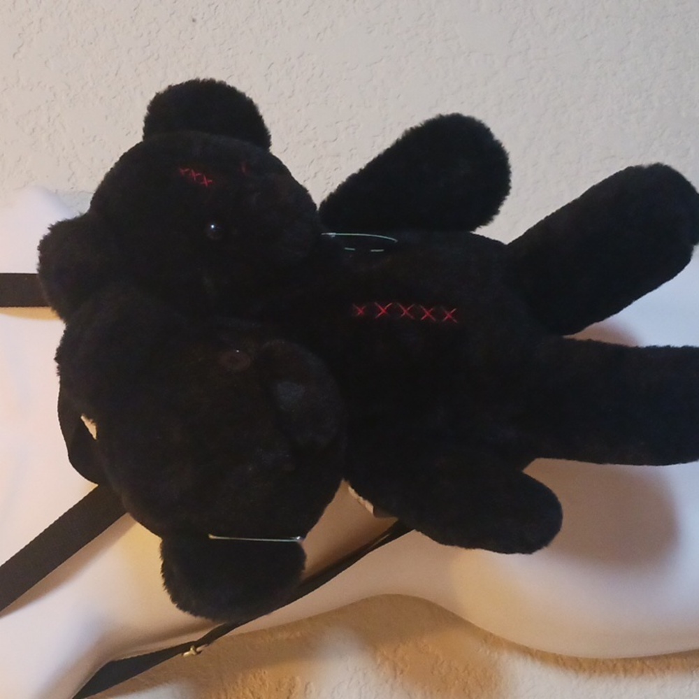 Hot Topic Black Double Teddy Bear Backpack - Picture 3 of 8